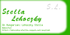 stella lehoczky business card